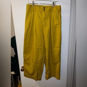 Madewell women’s mustard wide leg cropped pants